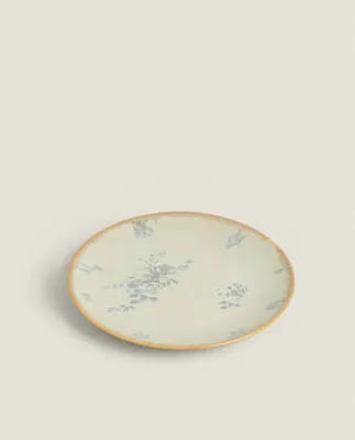 FLORAL STONEWARE DESSERT PLATE