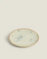 FLORAL STONEWARE DESSERT PLATE