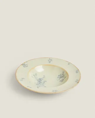 FLORAL STONEWARE PASTA PLATE