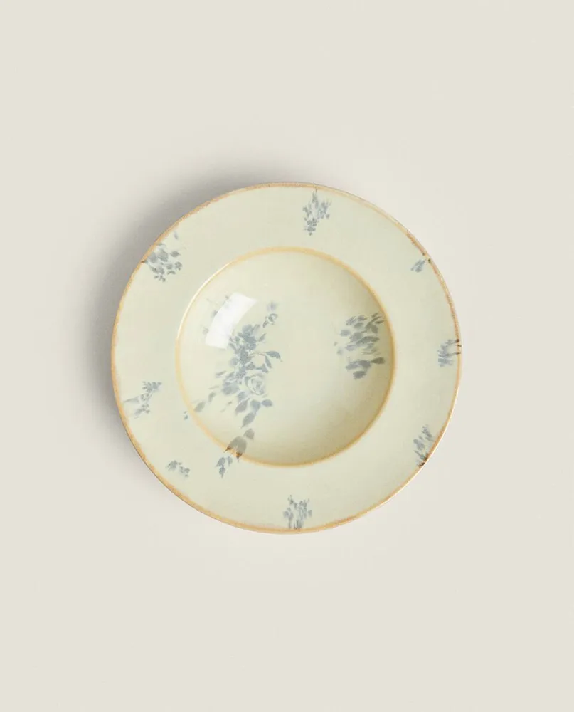 FLORAL STONEWARE PASTA PLATE