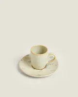 FLORAL STONEWARE COFFEE CUP