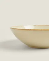 FLORAL STONEWARE SALAD BOWL