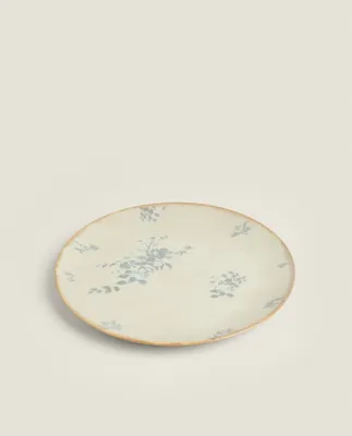 FLORAL STONEWARE SERVING DISH