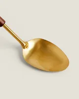 WOOD AND METAL SPOON