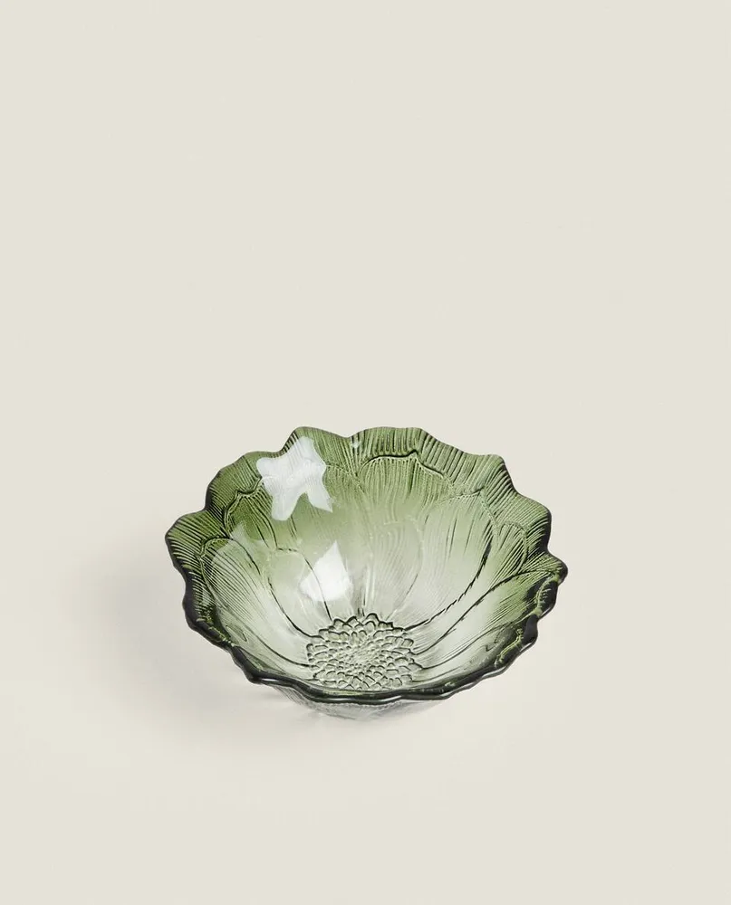 FLOWER-SHAPED GLASS BOWL