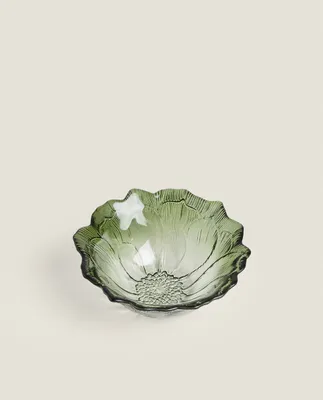 FLOWER-SHAPED GLASS BOWL