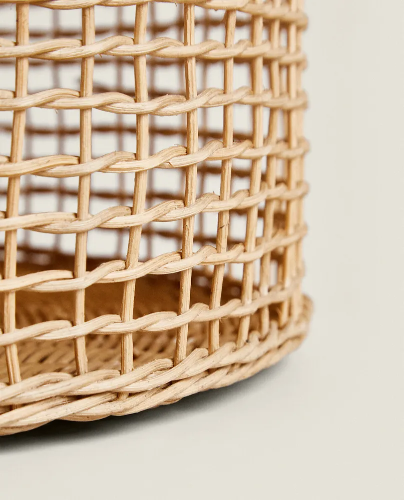 PALM LEAF RATTAN BASKET