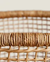 PALM LEAF RATTAN BASKET