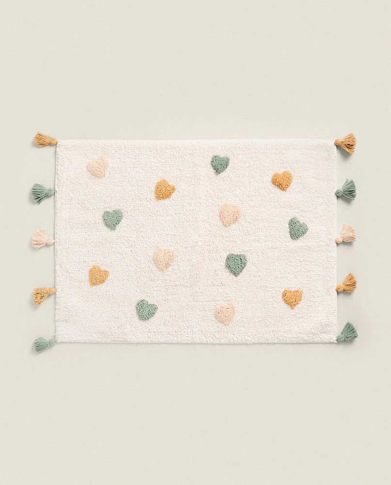 CHILDREN'S BATH MAT WITH HEARTS