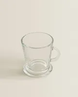 TRANSPARENT GLASS CAPPUCCINO CUP