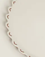 SCALLOPED STONEWARE DINNER PLATE