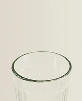 RAISED DESIGN GLASS TUMBLER