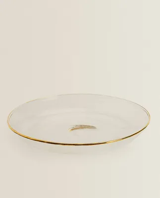 BOROSILICATE GLASS SIDE PLATE WITH RIM