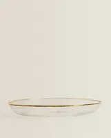 BOROSILICATE GLASS SIDE PLATE WITH RIM