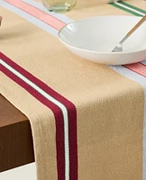 COTTON TABLE RUNNER WITH IRREGULAR STRIPES