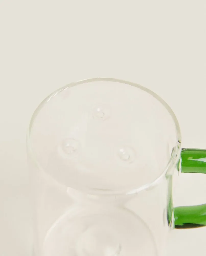 BOROSILICATE GLASS SALT SHAKER WITH COLOURED HANDLE