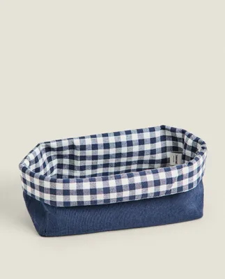 GINGHAM CHECK COTTON BREAD BASKET