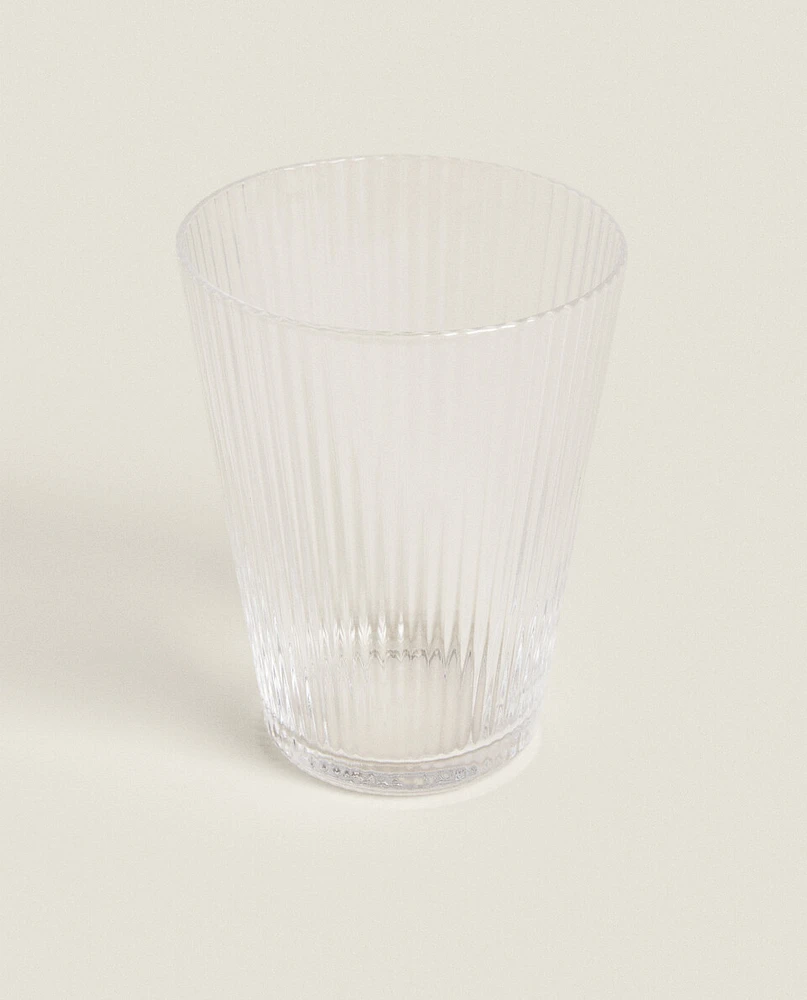 LINED DESIGN GLASS TUMBLER