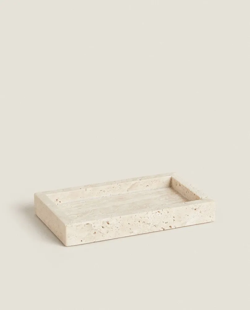 RECTANGULAR BEIGE MARBLE SOAP DISH