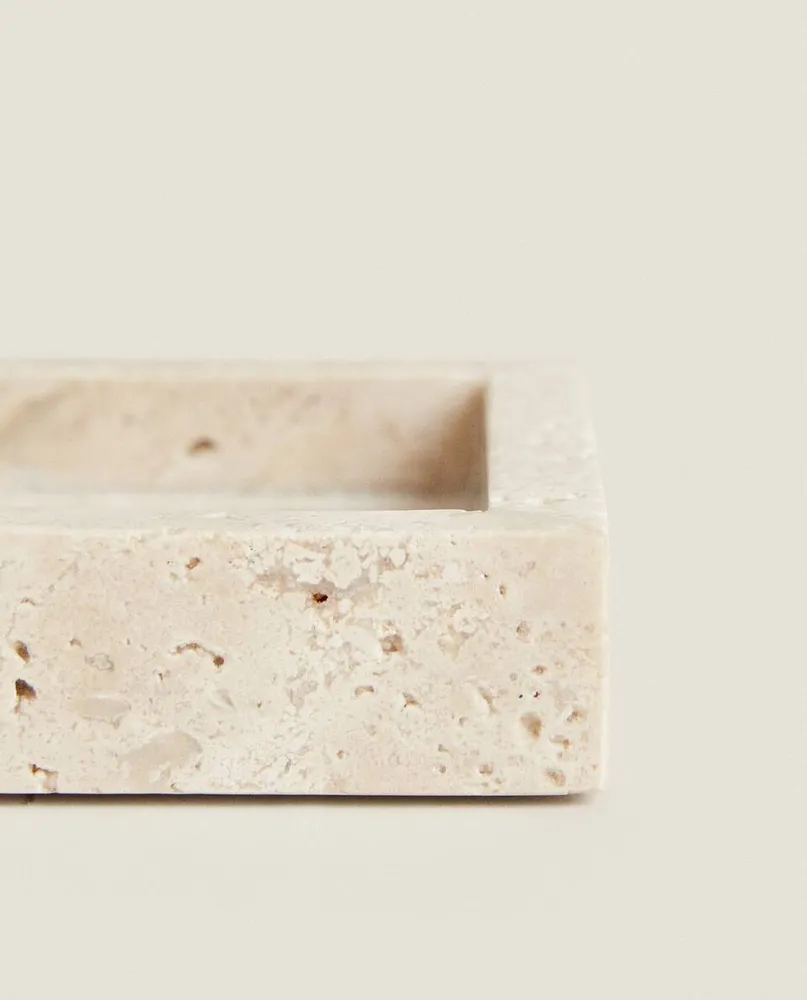 RECTANGULAR BEIGE MARBLE SOAP DISH