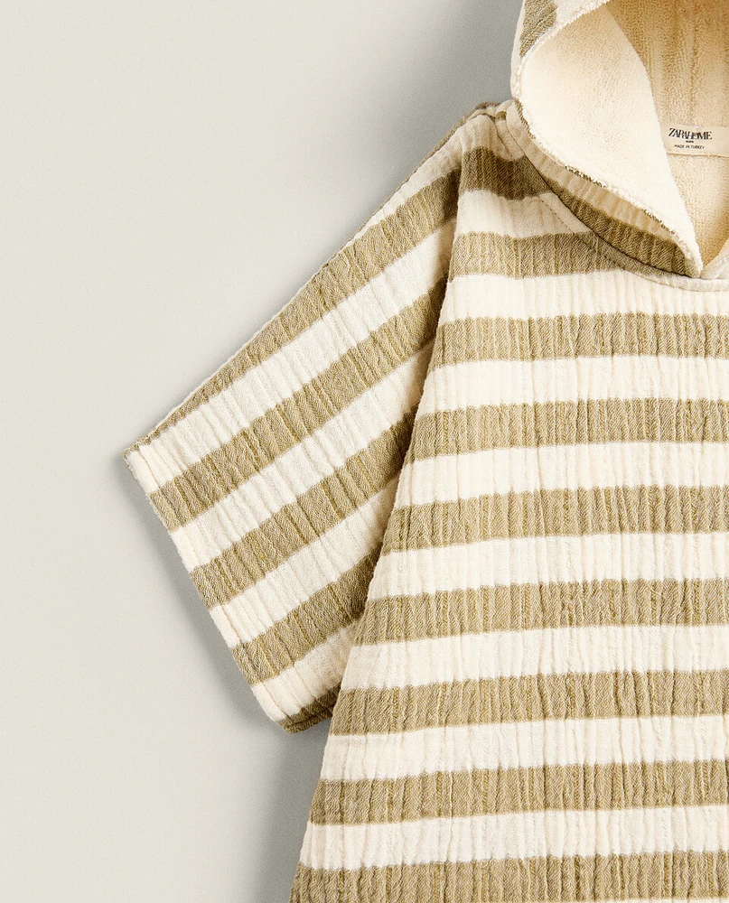 CHILDREN'S STRIPED BEACH PONCHO