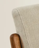 ASH WOOD AND LINEN ARMCHAIR