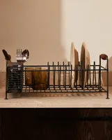 IRON AND ACACIA WOOD DRYING RACK