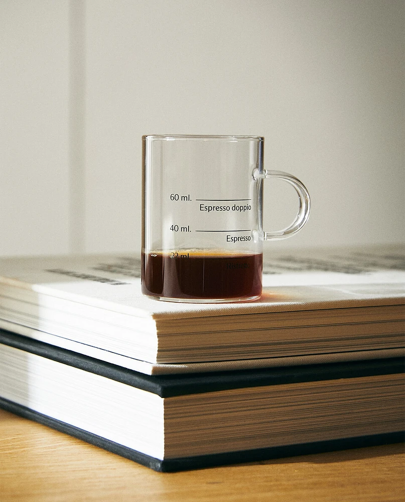 BOROSILICATE GLASS MUG WITH TRANSFER