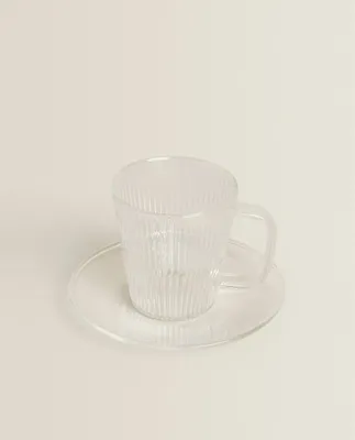 BOROSILICATE GLASS COFFEE CUP AND SAUCER