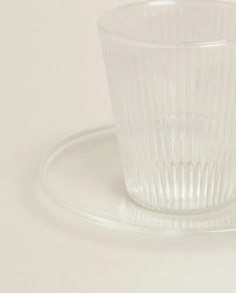 BOROSILICATE GLASS COFFEE CUP AND SAUCER