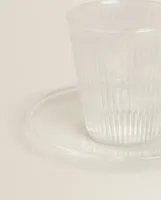 BOROSILICATE GLASS COFFEE CUP AND SAUCER