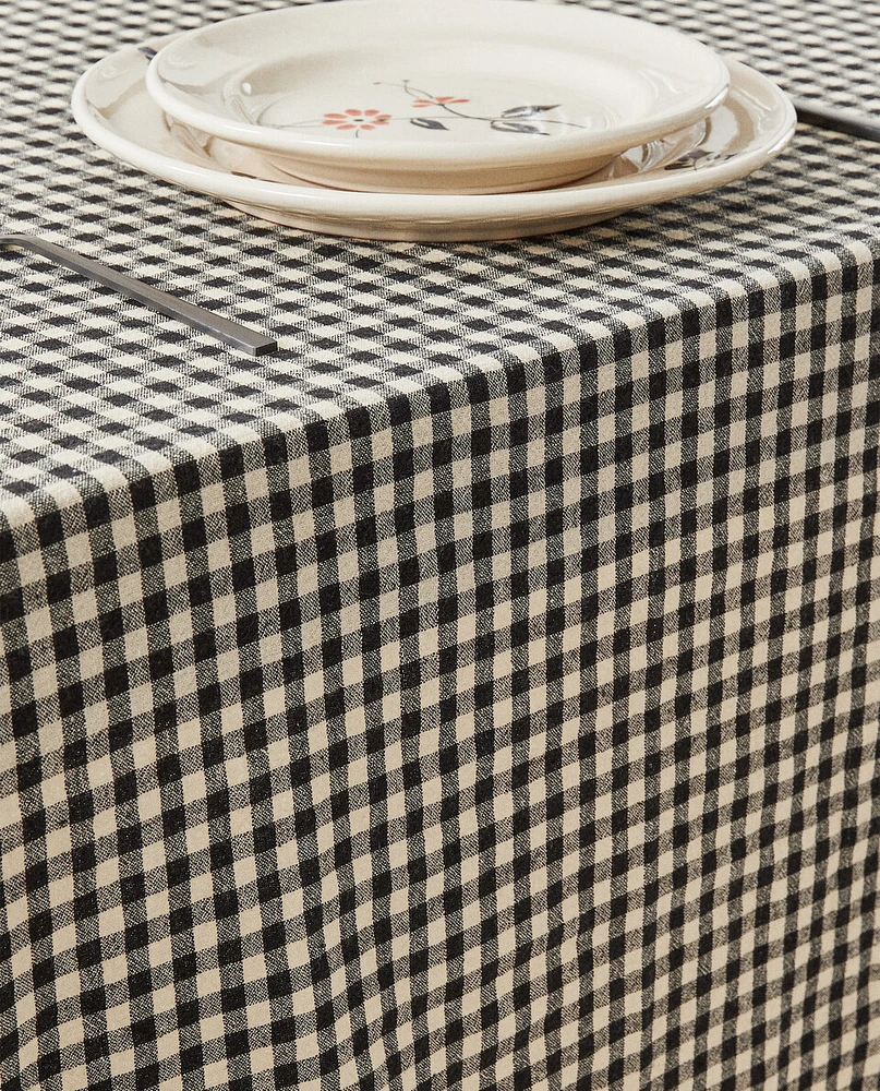 GINGHAM CHECK LINEN TABLECLOTH