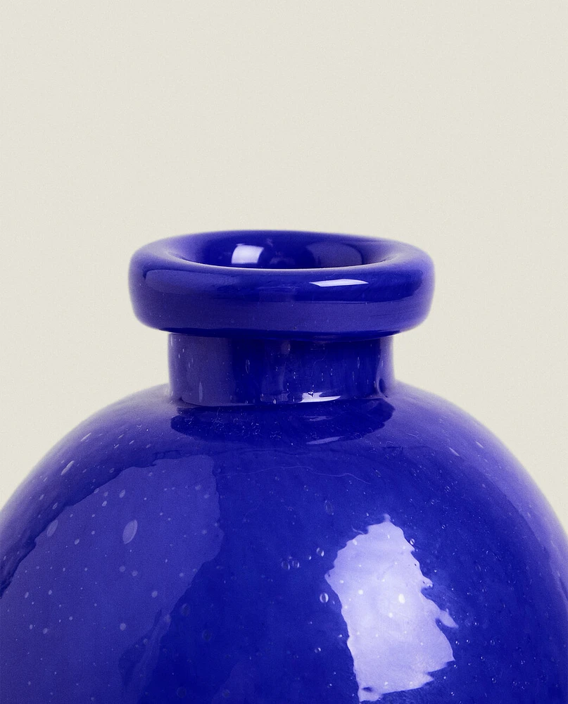 BLUE GLASS VASE