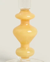 SHAPED GLASS CANDLESTICK