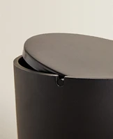 BLACK RESIN WASTEPAPER BASKET WITH LID