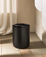 BLACK RESIN WASTEPAPER BASKET WITH LID