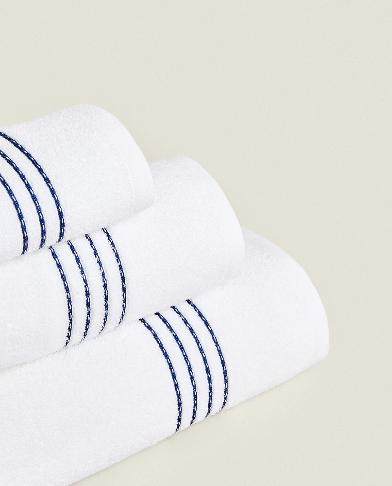 STITCHED BORDER COTTON TOWEL