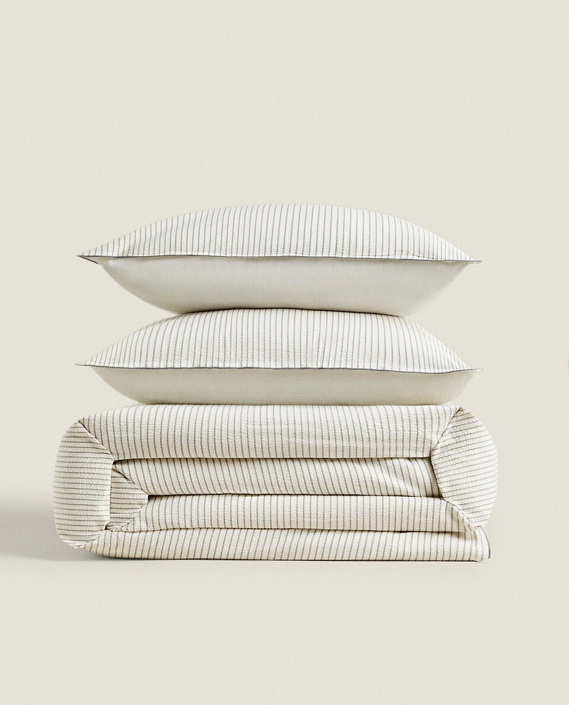 STRIPED SEERSUCKER DUVET COVER