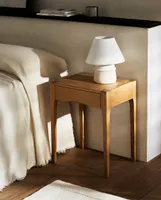 OAK BEDSIDE TABLE WITH DRAWER