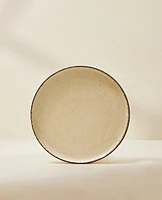 PORCELAIN DINNER PLATE WITH ANTIQUE FINISH RIM