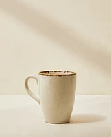 PORCELAIN MUG WITH ANTIQUE FINISH RIM