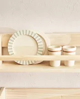 WOODEN SHELF WITH FRONT BAR