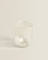 BOROSILICATE GLASS TUMBLER WITH RAISED LINES