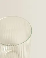 BOROSILICATE GLASS TUMBLER WITH RAISED LINES