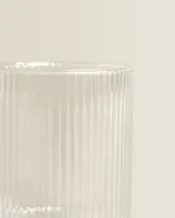 BOROSILICATE GLASS TUMBLER WITH RAISED LINES