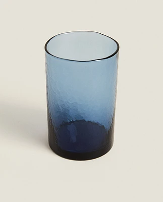 TALL HAMMERED GLASS TUMBLER