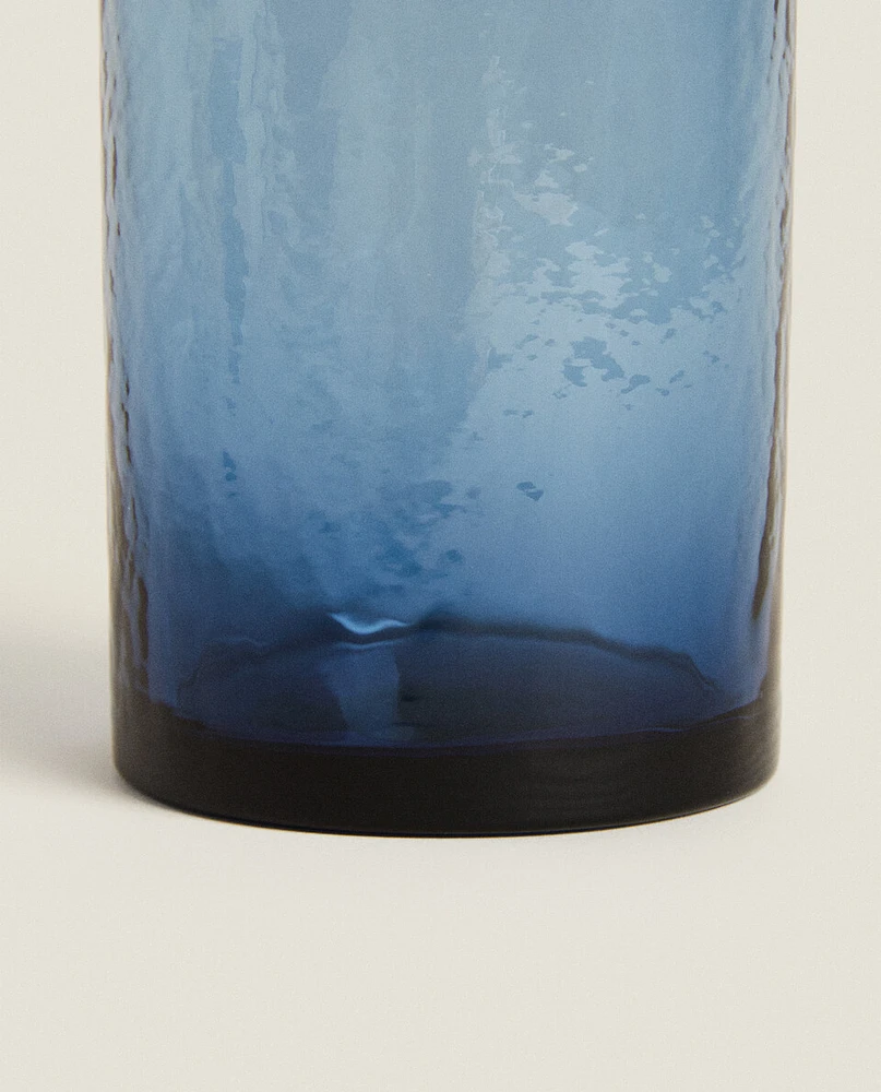 TALL HAMMERED GLASS TUMBLER