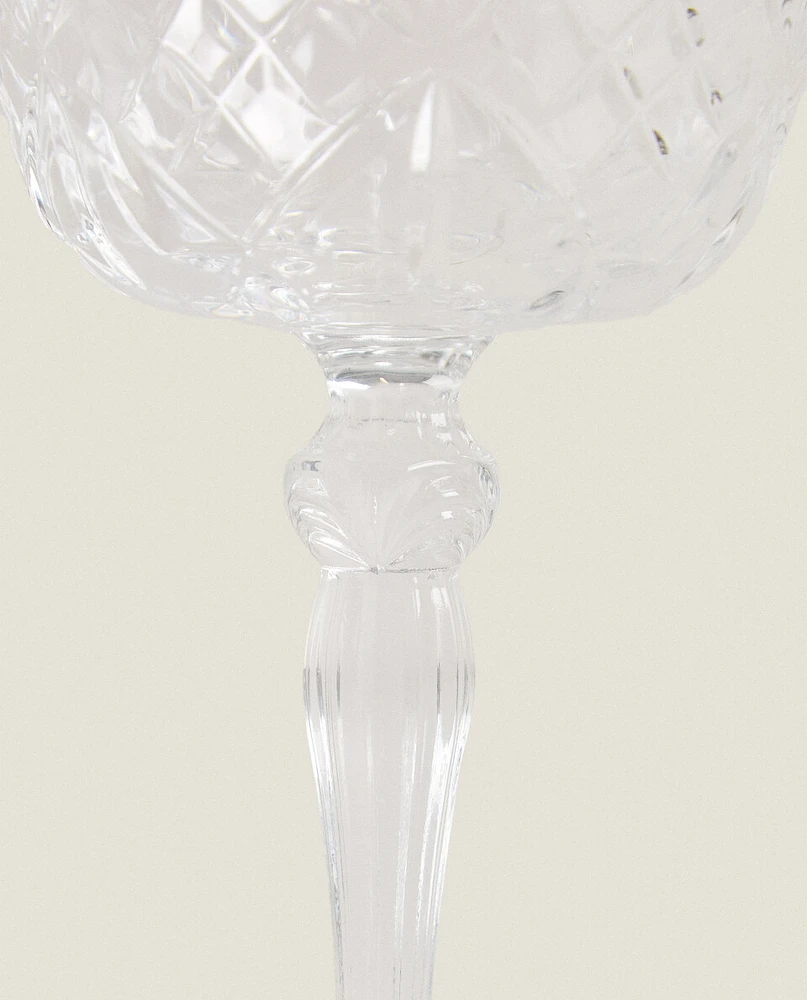 FACETED CRYSTALLINE COCKTAIL GLASS