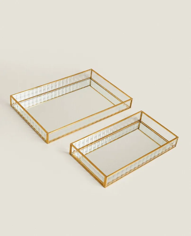 DECORATIVE TRAY WITH GOLD RIM