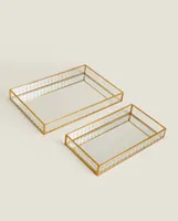 DECORATIVE TRAY WITH GOLD RIM